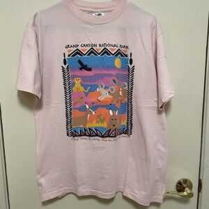 vintage 90s GRAND CANYON NATIONAL PARK T-Shirt Single Stitch Pink XL Scenic